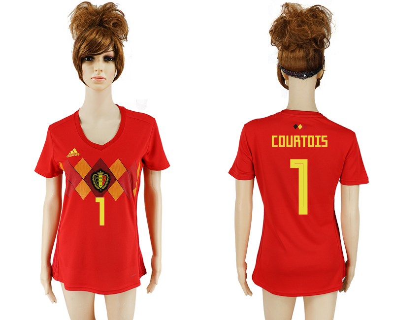 Maillot de femmes par cher Belgium #1 COURTOIS  2018 FIFA World